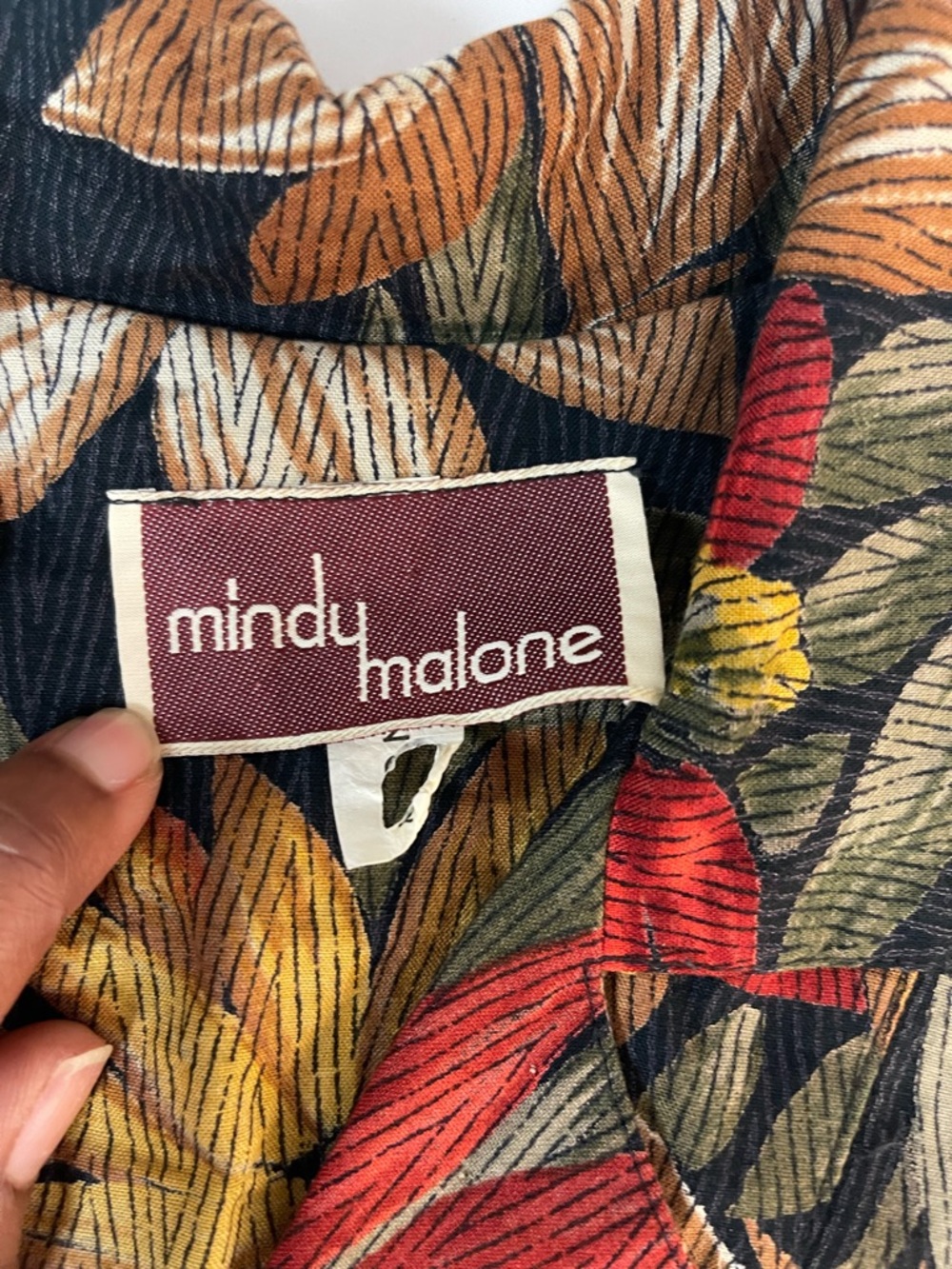 Tropical Midi Shirt Dress Boho Fall Button Front 3/4 Sleeve - Picture 4 of 8